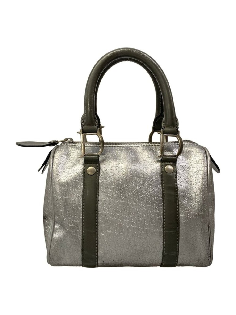 Dior Handbag Trotter Silver Leather